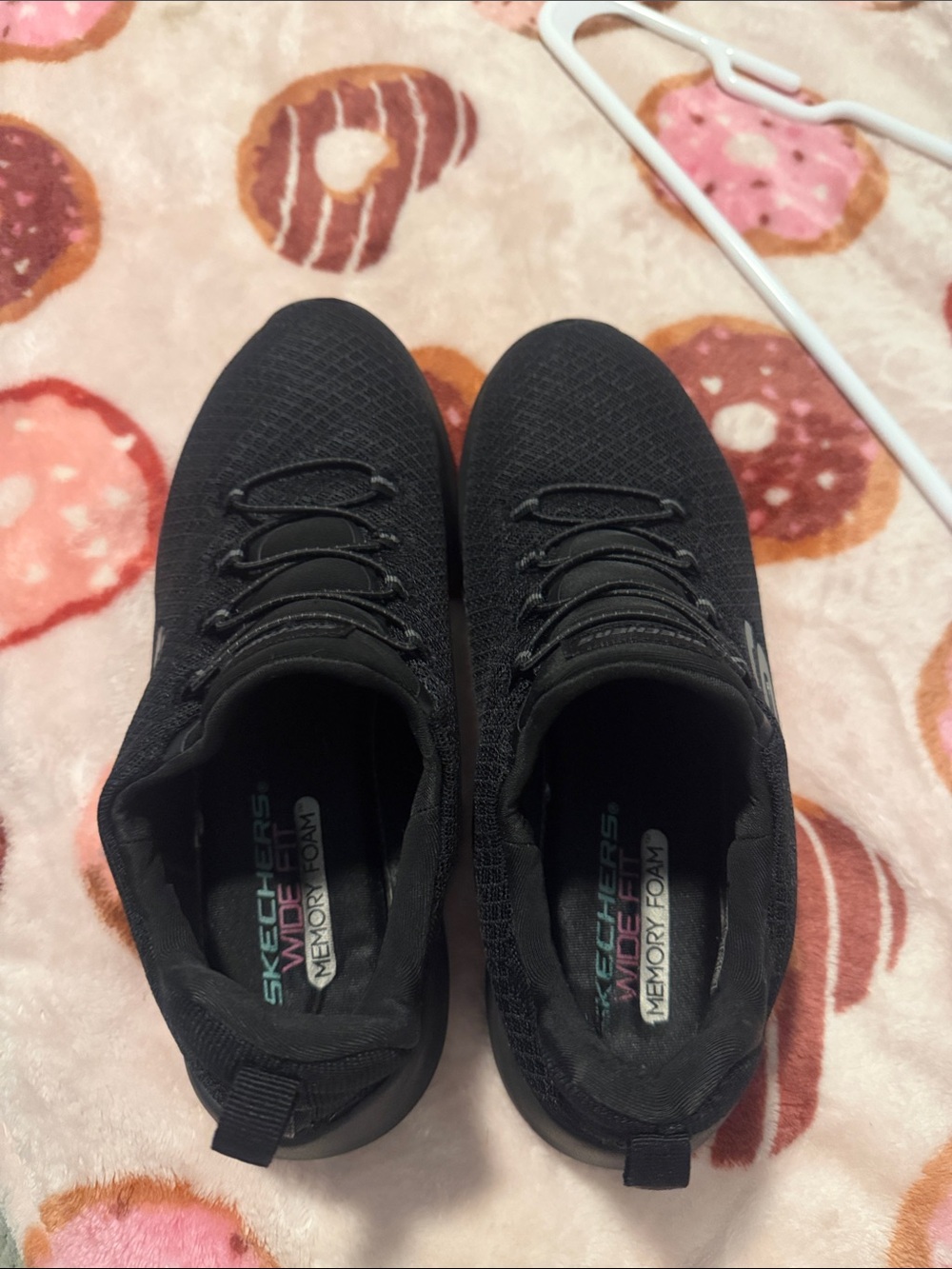 Skechers All-Black Knit Slip-On Sneakers